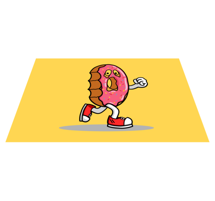 Tappeto vinile per bambini personaggio animato di ciambella - TenStickers