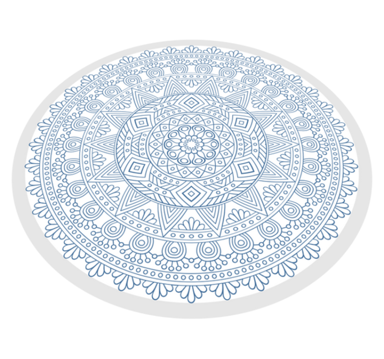 Tappeto vinile Mandala motivo blu complesso - TenStickers