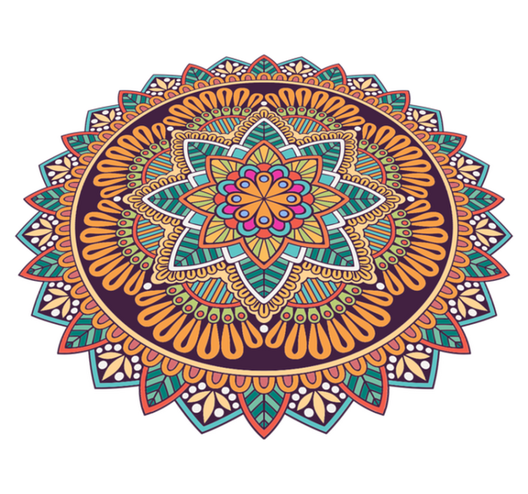 Tappeto vinile mandala motivo mandala vivace - TenStickers