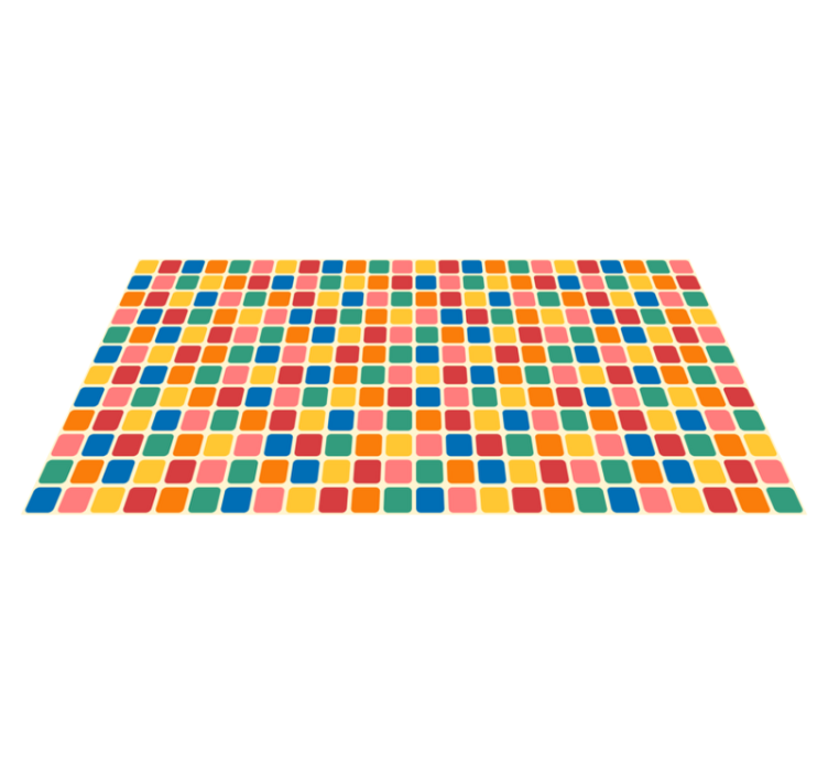Tappeto vinile geometrico quadrati di mosaico colorato - TenStickers