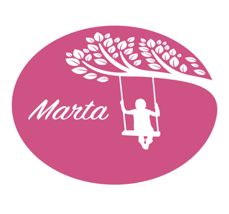 Tappeto vinile con nome altalena personalizzata - TenStickers