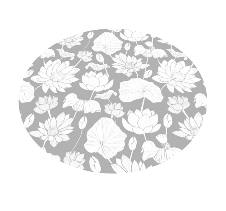Tappeto vinile fiori floreale monocromatico - TenStickers
