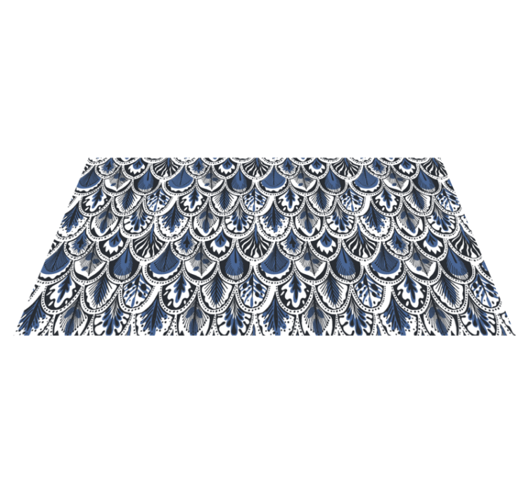 Tappeto vinile piastrelle modello coda di pavone - TenStickers