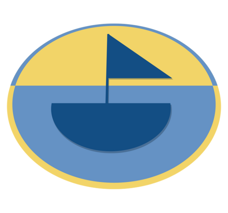 Tappeto vinile geometrico motivo veliero geometrico - TenStickers