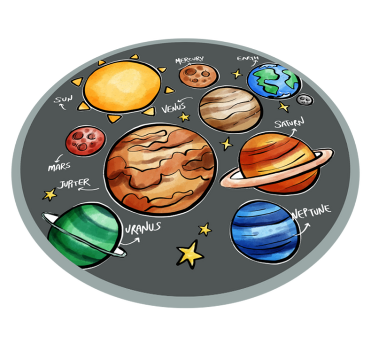 Tappeto vinile giochi zona giochi del sistema solare - TenStickers