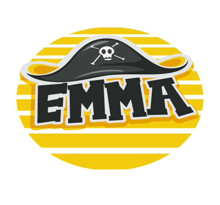 Tappeto vinile con nome a tema pirata - TenStickers