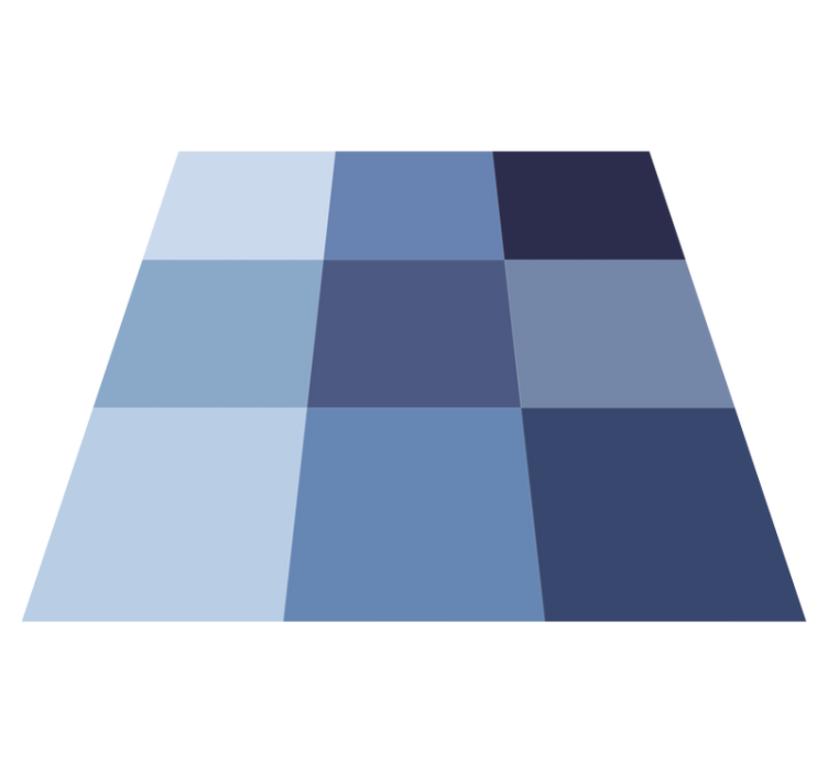 Tappeto vinile geometrico motivo a quadretti blu - TenStickers