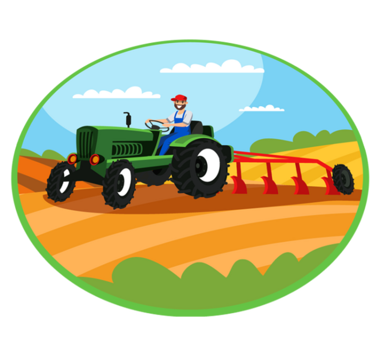 Tappeto vinile per bambini scena del trattore agricolo - TenStickers