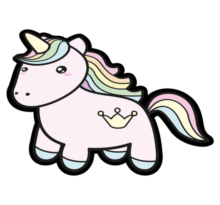 Tappeto vinile per bambini illustrazione unicorno pastello - TenStickers