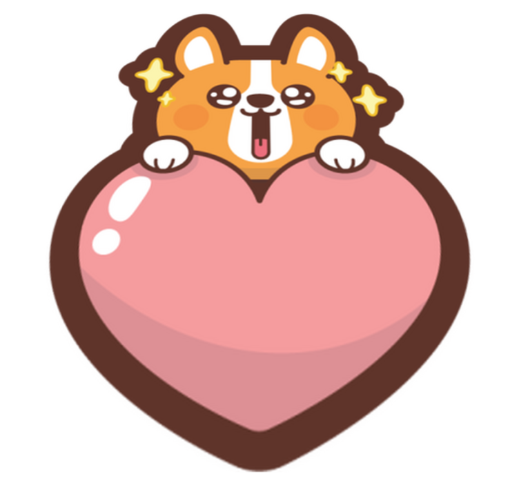 Tappeto vinile per bambini illustrazione del cuore di corgi - TenStickers