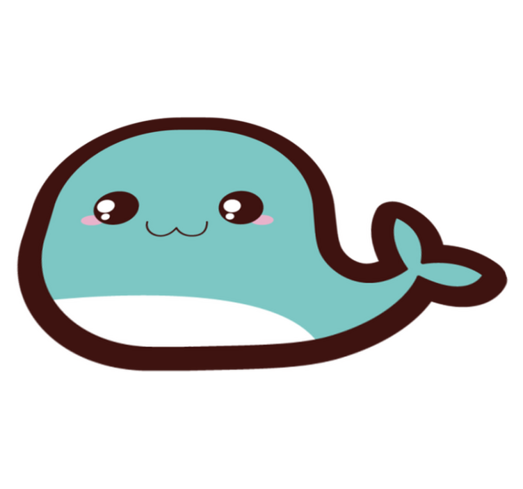 Tappeto vinile bebé illustrazione di balena carina - TenStickers