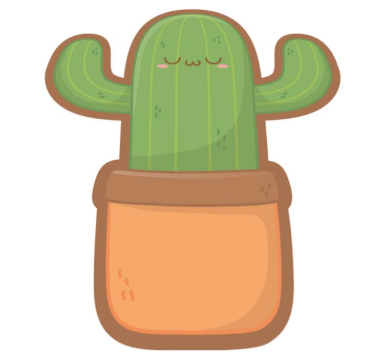 Tappeto vinile fiori illustrazione di cactus carino - TenStickers