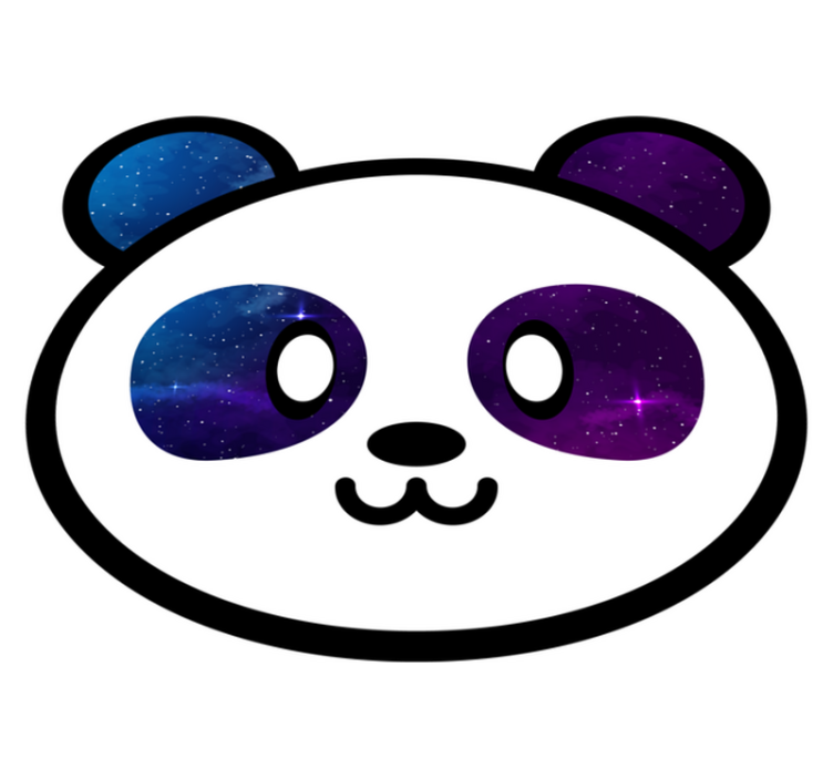 Tappeto vinile per bambini faccia di panda galattico - TenStickers