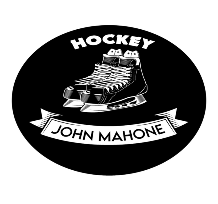 Tappeto vinile con nome arredamento da hockey personalizzato - TenStickers