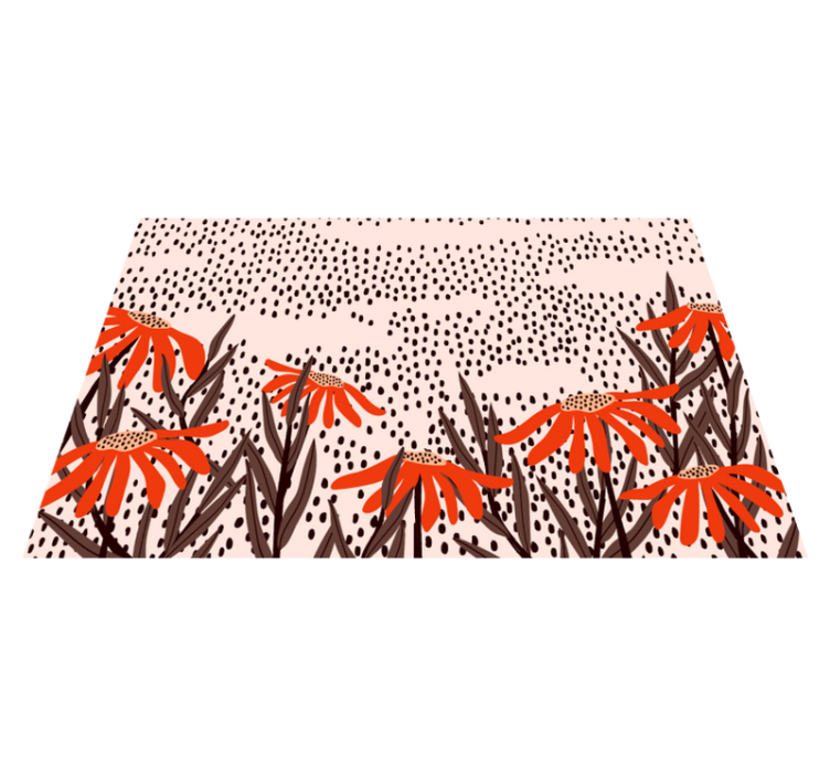 Tappeto vinile camera da letto macchie floreali serenità - TenStickers