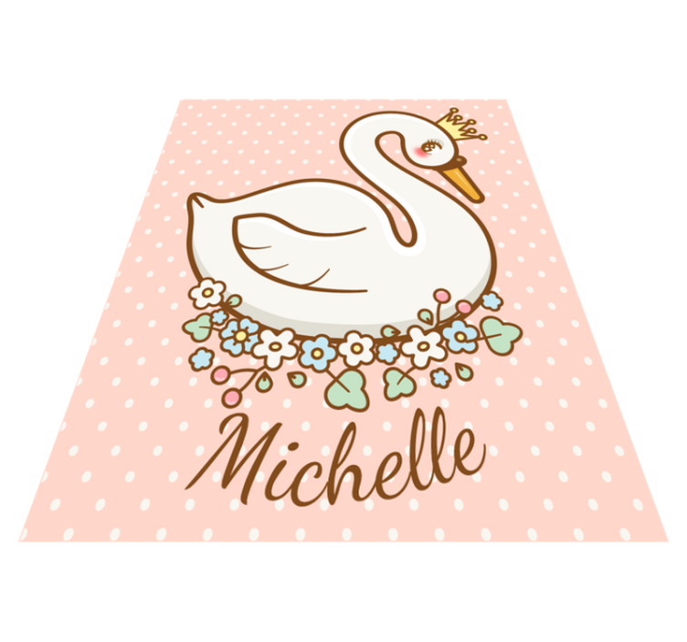 Tappeto vinile con nome paesaggio del cigno personalizzato - TenStickers