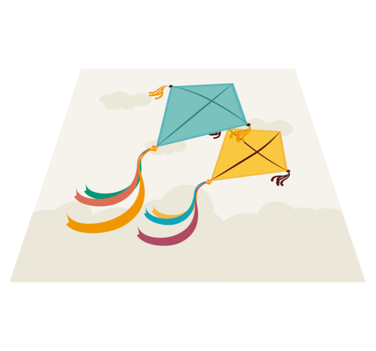 Tappeto vinile per bambini illustrazione di aquiloni volanti - TenStickers