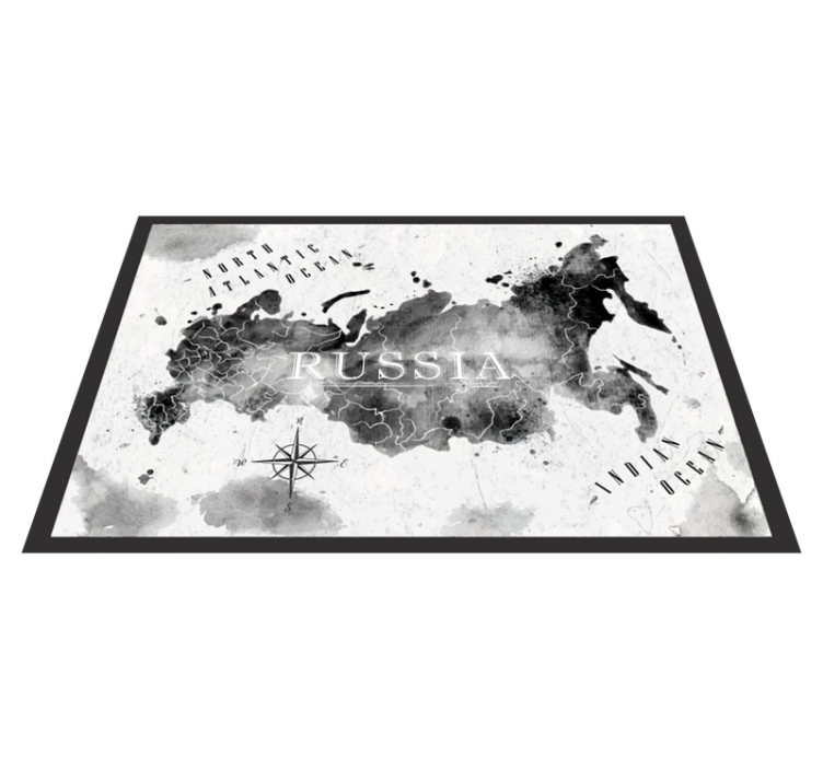 Tappeto vinile mappamondo mappa del mondo monocromatica - TenStickers