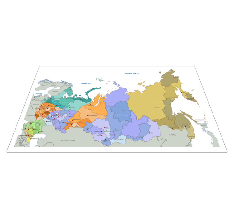 Tappeto vinile mappamondo regioni russe - TenStickers