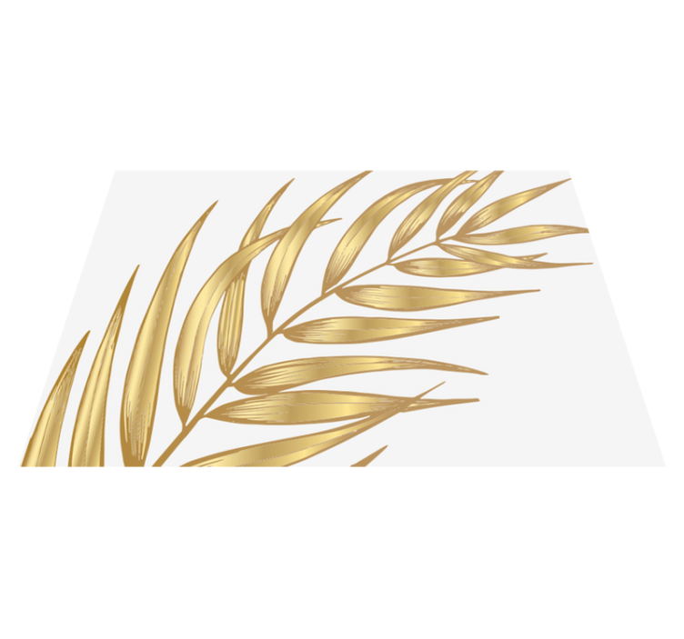 Tappeto vinile fiori motivo fogliame dorato - TenStickers