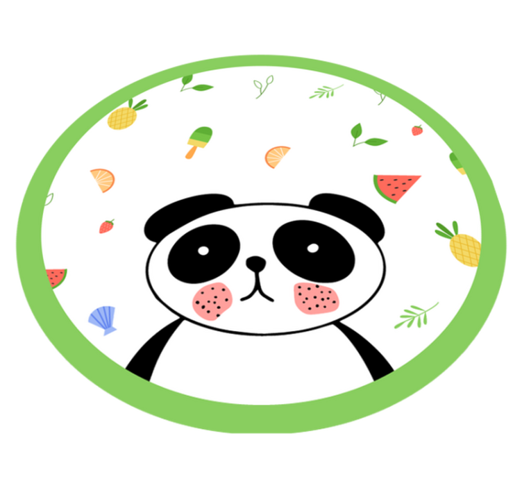 Tappeto vinile per bambini simpatico cerchio di panda - TenStickers