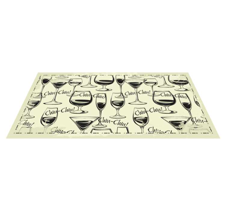 Tappeto pvc cucina bicchieri da vino evviva - TenStickers
