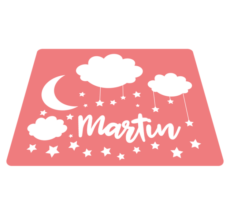 Tappeto vinile per bambini dolce cielo notturno con nome - TenStickers