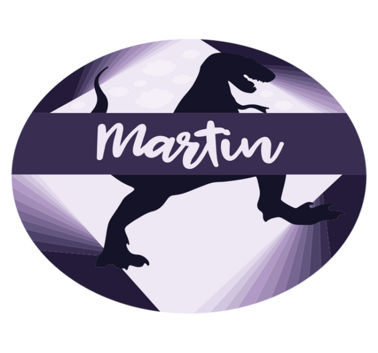 Tappeto vinile per bambini velociraptor con nome - TenStickers