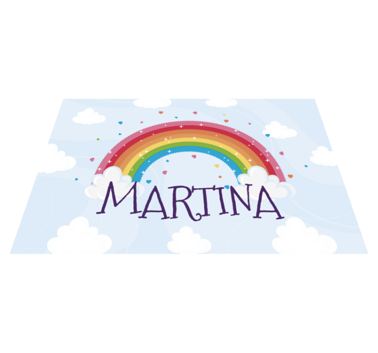 Tappeto vinile per bambini nome personalizzato arcobaleno - TenStickers