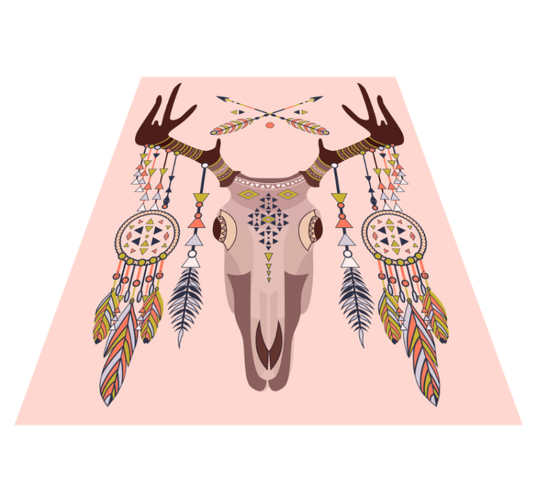 Tappeto vinile etnico elegante motivo a corna - TenStickers