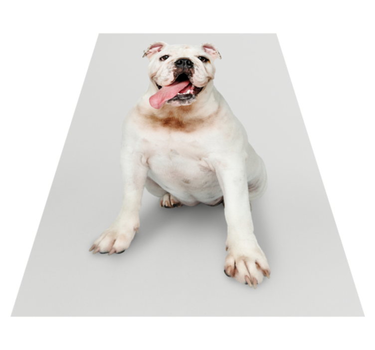Tappeto vinile stampa animale ritratto di bulldog felice - TenStickers