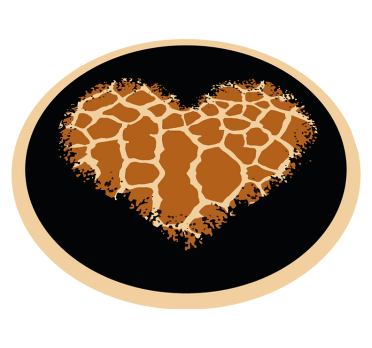 Tappeto vinile stampa animale design cuore giraffa - TenStickers