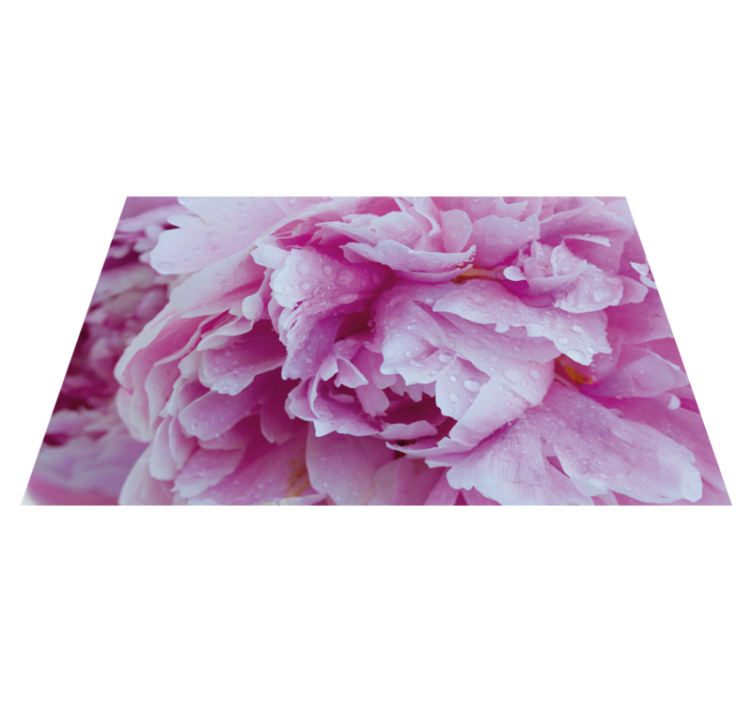 Tappeto vinile fiori fiore di peonia rosata - TenStickers
