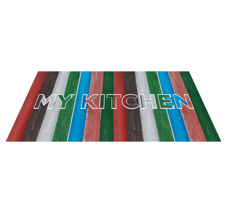 Tappeto pvc cucina a righe colorate - TenStickers