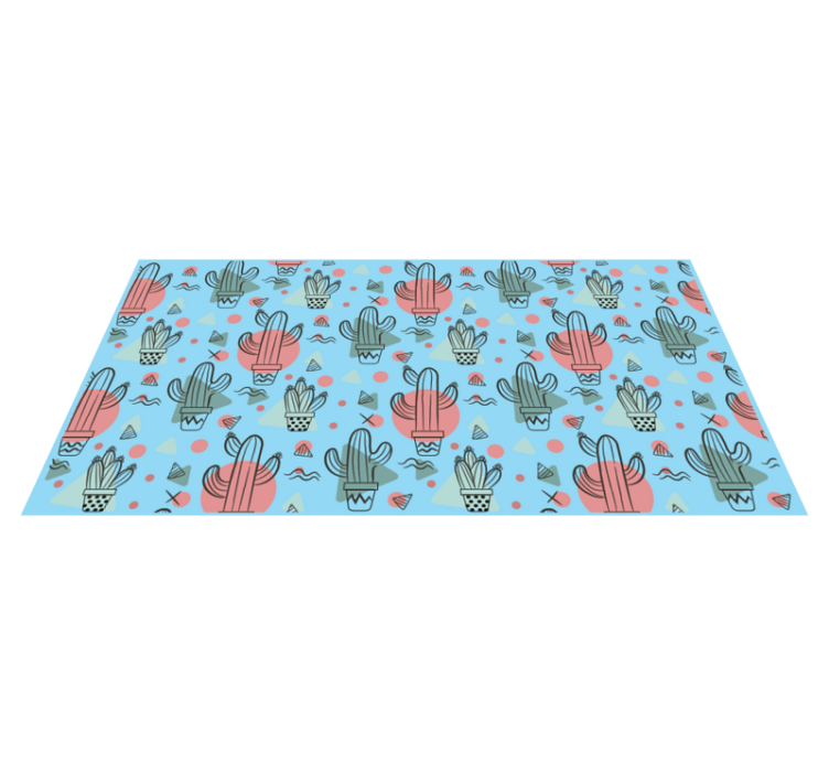 Tappeto pvc cucina motivo cactus blu - TenStickers