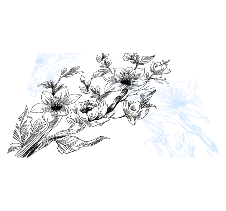 Tappeto vinile fiori concetto di fiore azzurro - TenStickers