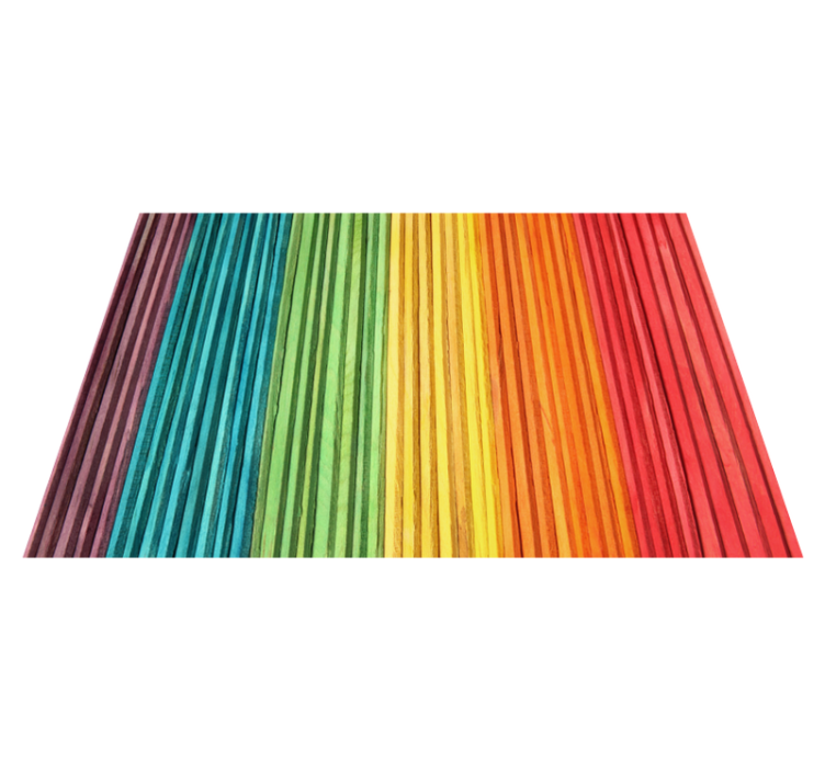 Tappeto vinile effetto legno strati a strisce arcobaleno - TenStickers