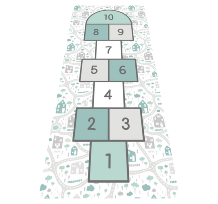 Tappeto vinile giochi spazio ludico della campana - TenStickers