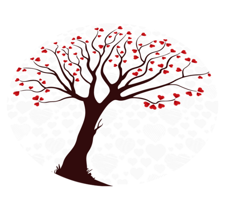 Tappeto vinile fiori albero dei cuori - TenStickers