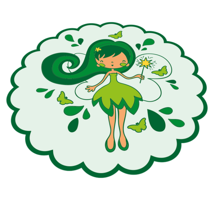 Tappeto vinile per bambini personaggio della fata verde - TenStickers