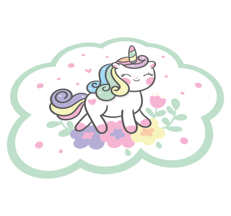 Tappeto vinile per bambini illustrazione di unicorno carino - TenStickers