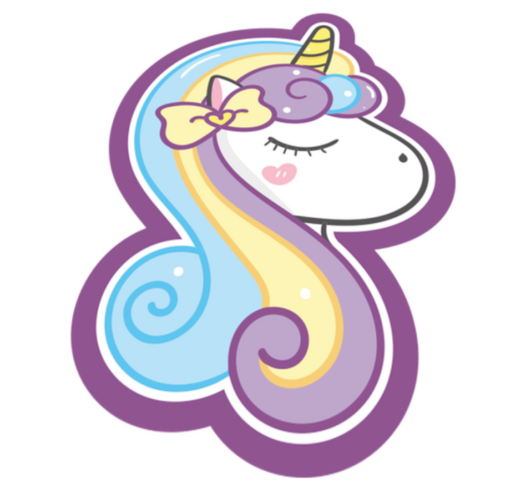 Tappeto vinile per bambini faccina di unicorno carina - TenStickers