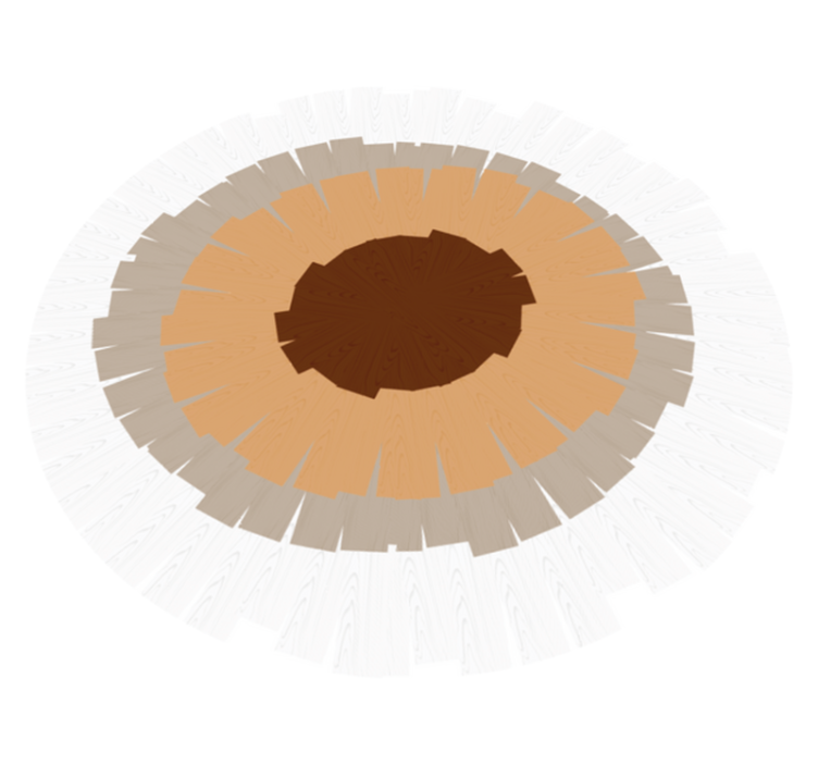 Tappeto vinile effetto legno design del tronco circolare - TenStickers