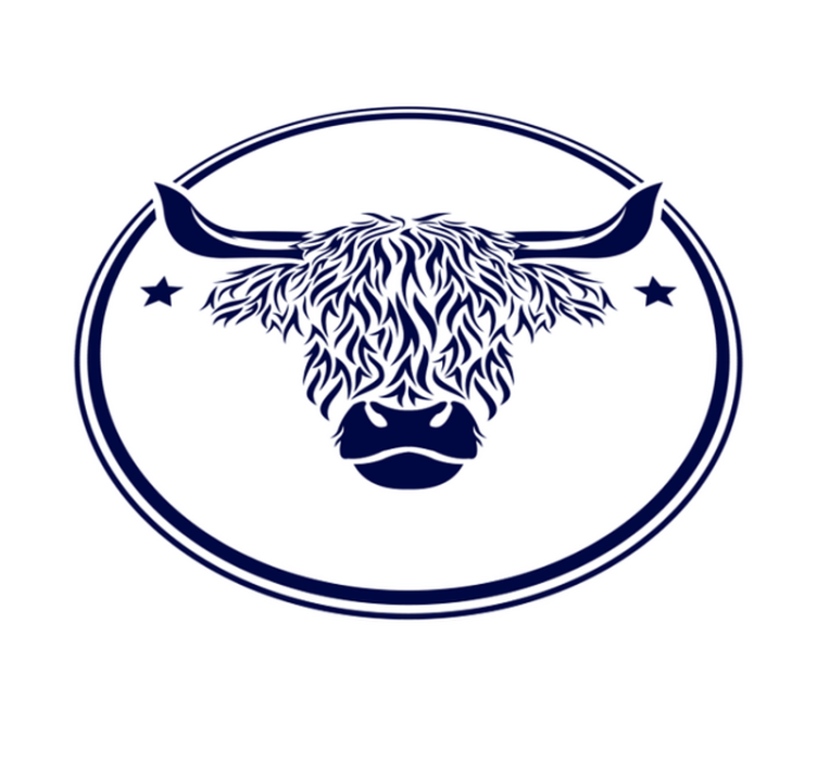 Tappeto vinile animali emblema della mucca delle highlands - TenStickers