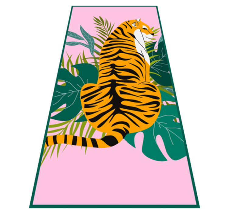 Tappeto vinile animali scena di tigre tropicale - TenStickers
