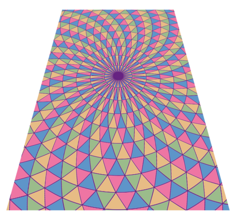 Tappeto vinile geometrico vortici triangolari colorati - TenStickers
