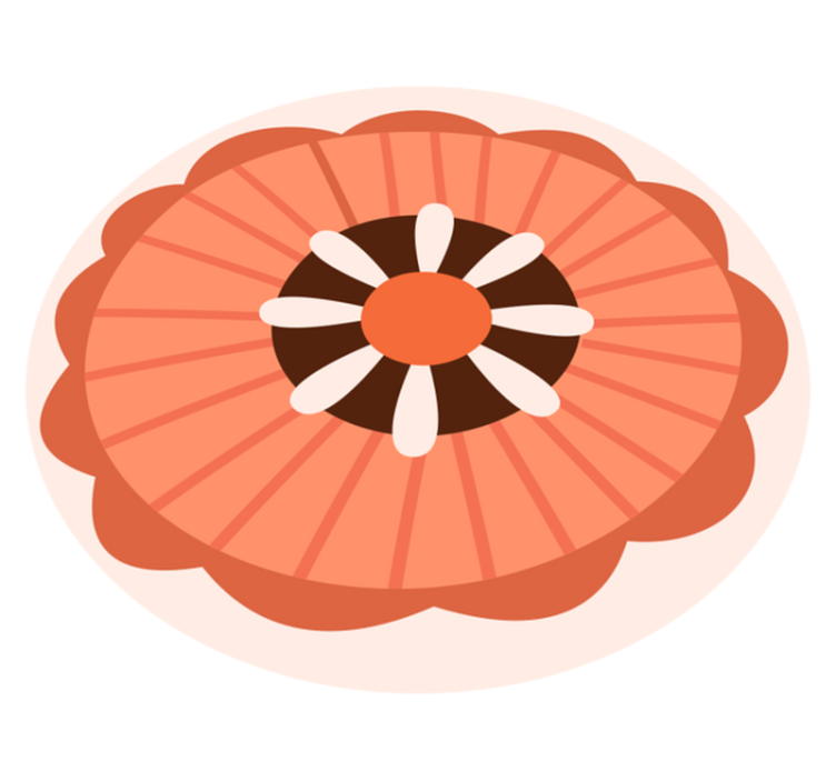 Tappeto vinile fiori elemento circolare floreale - TenStickers