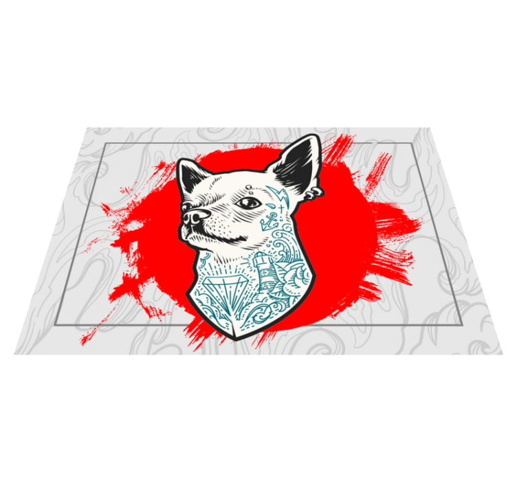 Tappeto vinile animali ritratto di cane chihuahua - TenStickers