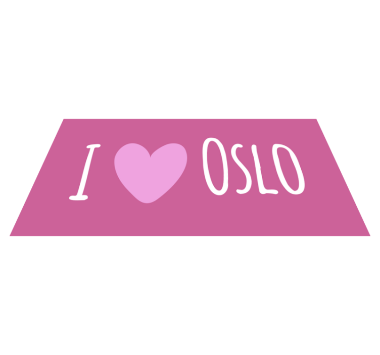 Tappeto vinile frase adoro il design rosa di oslo - TenStickers