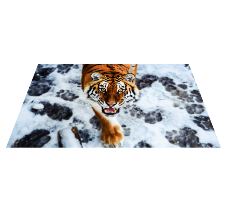 Tappeto vinile animali posizione della tigre feroce - TenStickers